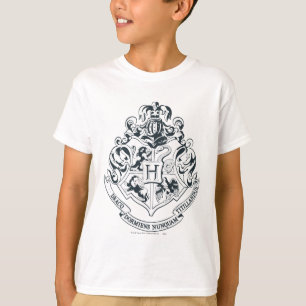 Harry Potter   Hogwarts-Wappen - Schwarz und Weiß T-Shirt