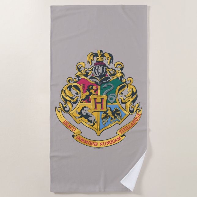 Harry Potter | Hogwarts-Wappen - Vollfarbe Strandtuch (Vorderseite)