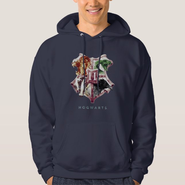 Harry Potter | HOGWARTS™ Wappen Wasserfarbe Hoodie (Vorderseite)