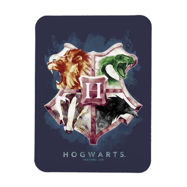 Harry Potter | HOGWARTS™ Wappen Wasserfarbe Magnet (Vertikal)