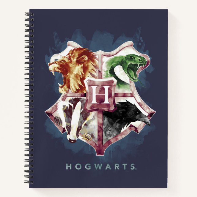 Harry Potter | HOGWARTS™ Wappen Wasserfarbe Notizbuch (Vorderseite)