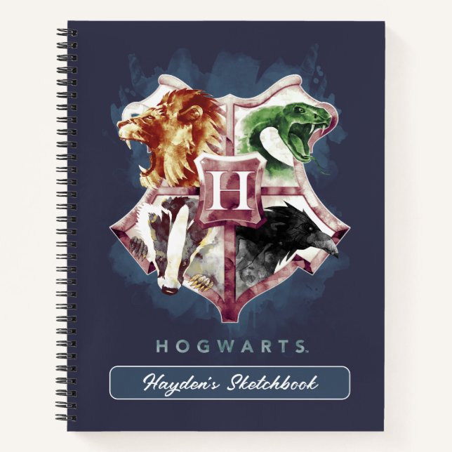 Harry Potter | HOGWARTS™ Wappen Wasserfarbe Zeichn Notizbuch (Vorderseite)