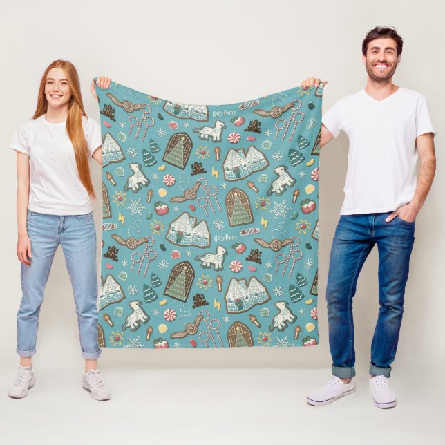 HARRY POTTER™ HOGWARTS™ Weihnachtskochtmuster Fleecedecke (Beispiel)