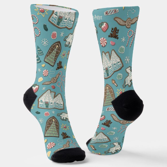 HARRY POTTER™ HOGWARTS™ Weihnachtskochtmuster Socken (Gewinkelt)