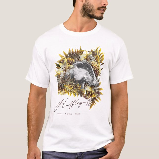 HARRY POTTER™ HUFFLEPUFF™ Blumengrafik T-Shirt (Vorderseite)