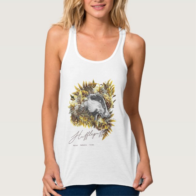 HARRY POTTER™ HUFFLEPUFF™ Florales Grafikdesign Tank Top (Vorderseite)
