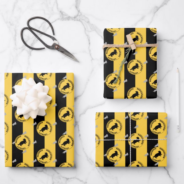 Harry Potter | HUFFLEPUFF™ House Lines Graphic Geschenkpapier Set (Vorderseite)