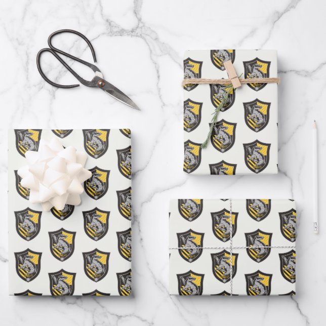 Harry Potter | Hufflepuff House Pride Wappen 2 Geschenkpapier Set (Vorderseite)