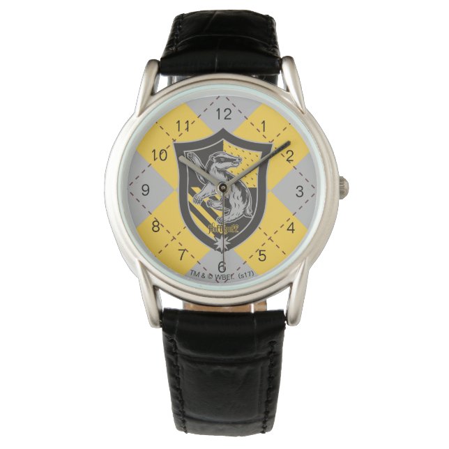 Harry Potter | Hufflepuff House Pride Wappen Armbanduhr (Vorderseite)