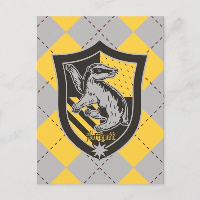 Harry Potter | Hufflepuff House Pride Wappen Postkarte (Vorderseite)