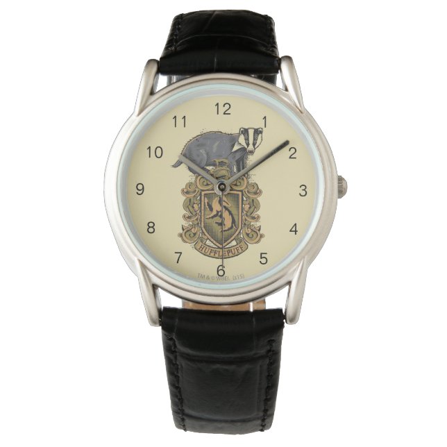 Harry Potter | Hufflepuff-Wappen mit Badger Armbanduhr (Vorderseite)