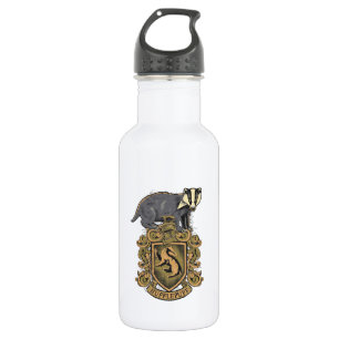 Harry Potter   Hufflepuff‑Wappen mit Dachs Edelstahlflasche
