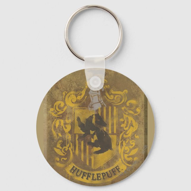 Harry Potter | Hufflepuff Wappen Spray Paint Schlüsselanhänger (Vorderseite)