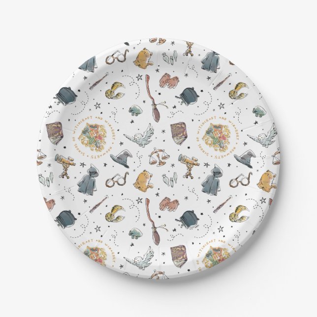 HARRY POTTER™ Icons-Muster Pappteller (Vorderseite)