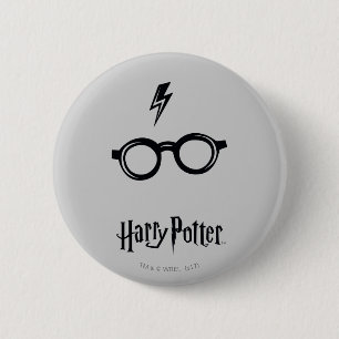 Harry Potter Lightning Scar and Glasses Button
