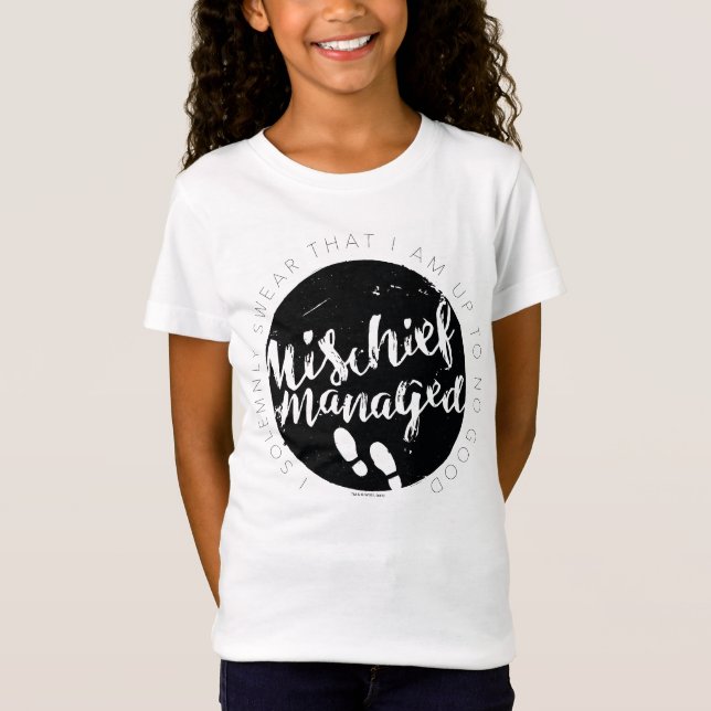 Harry Potter | Marauder's Map Zauber-Typografie T-Shirt (Vorderseite)