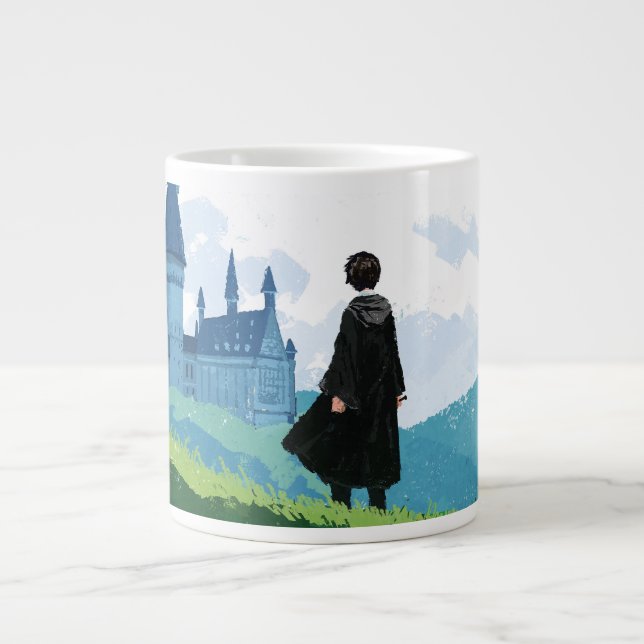 HARRY POTTER™ mit Blick auf das Schloss HOGWARTS™ Jumbo-Tasse (Vorderseite)
