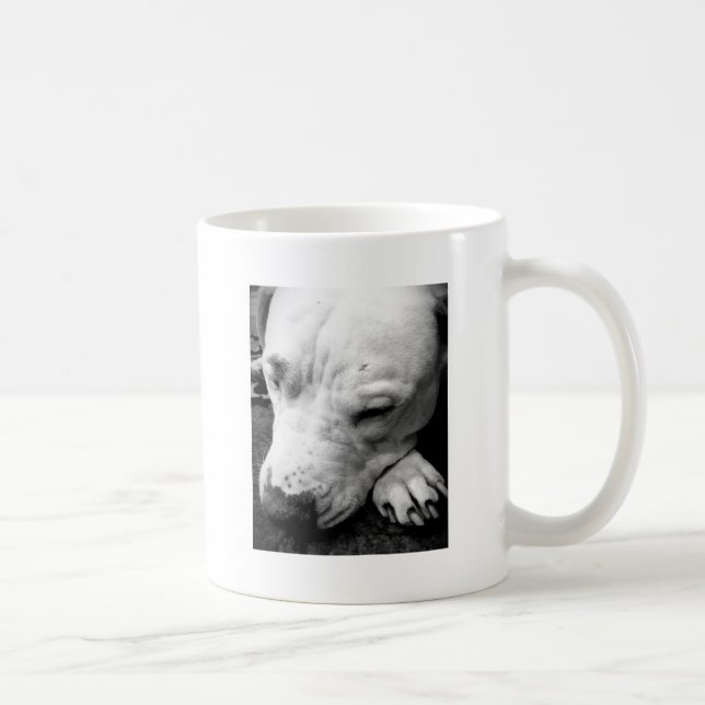 Harry Potter Narbe Hund weißer Pit Bull Kaffeetasse (Rechts)