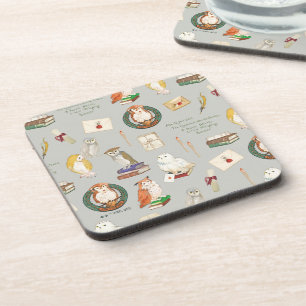 HARRY POTTER™ Owl Letter Pattern Getränkeuntersetzer