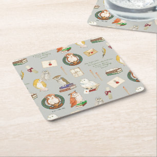 HARRY POTTER™ Owl Letter Pattern Rechteckiger Pappuntersetzer