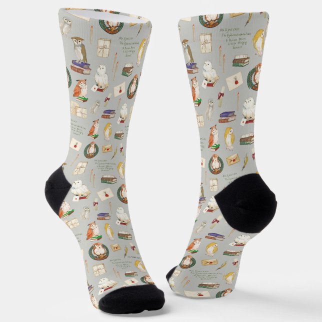 HARRY POTTER™ | Owl Letter Pattern Socken (Gewinkelt)