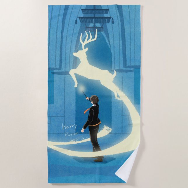 HARRY POTTER™ Patronus-Gemälde Strandtuch (Vorderseite)