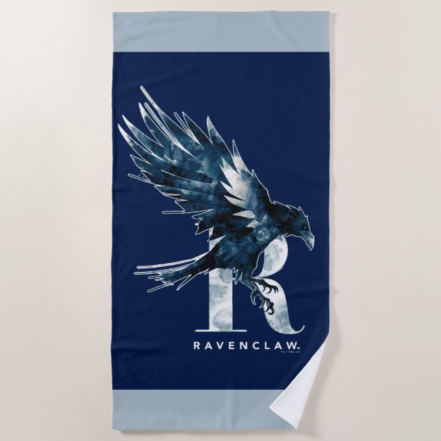 Harry Potter | RAVENCLAW™ Raven Watercolor Strandtuch (Vorderseite)
