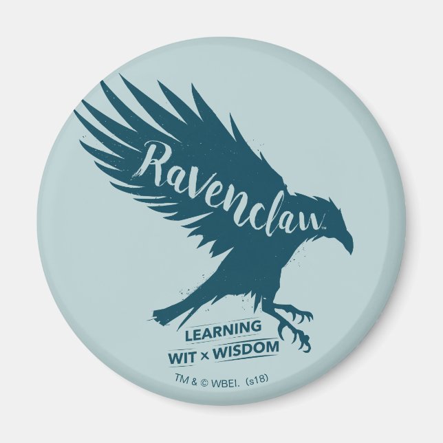 Harry Potter | RAVENCLAW™ Silhouette Typografie Magnet (Vorne)