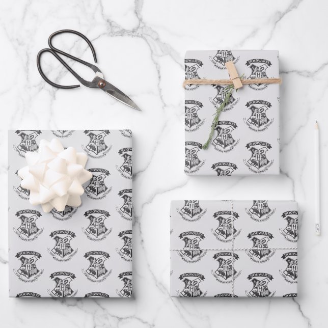Harry Potter | Retro Hogwarts Crest Geschenkpapier Set (Vorderseite)