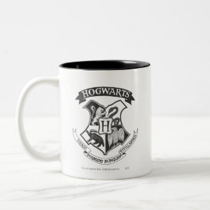 Harry Potter   Retro Hogwarts Crest Zweifarbige Tasse