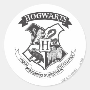 Harry Potter   Retro-Hogwarts-Wappen Runder Aufkleber