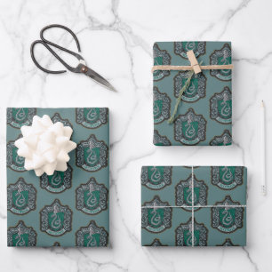 Harry Potter   Retro Mighty Slytherin Wappen Geschenkpapier Set