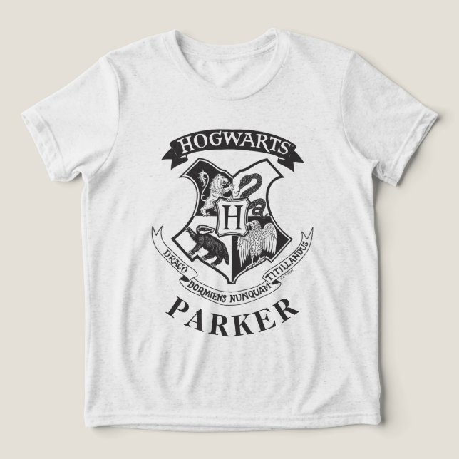 Harry Potter | Retro-Wappen von Hogwarts Tri-Blend Shirt (Design Vorderseite)
