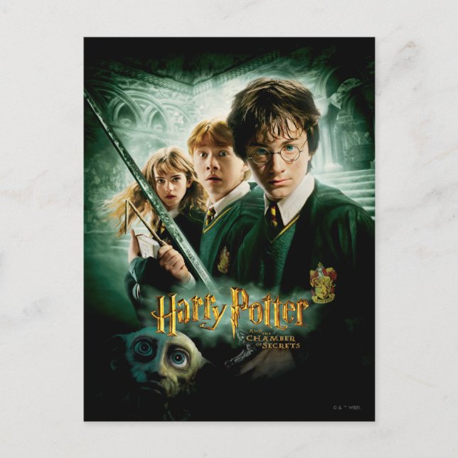 Harry Potter Ron Hermione Dobby Group Shot Postkarte (Vorderseite)