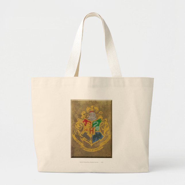 Harry Potter | Rustikales Hogwarts-Wappen Jumbo Stoffbeutel (Vorne)