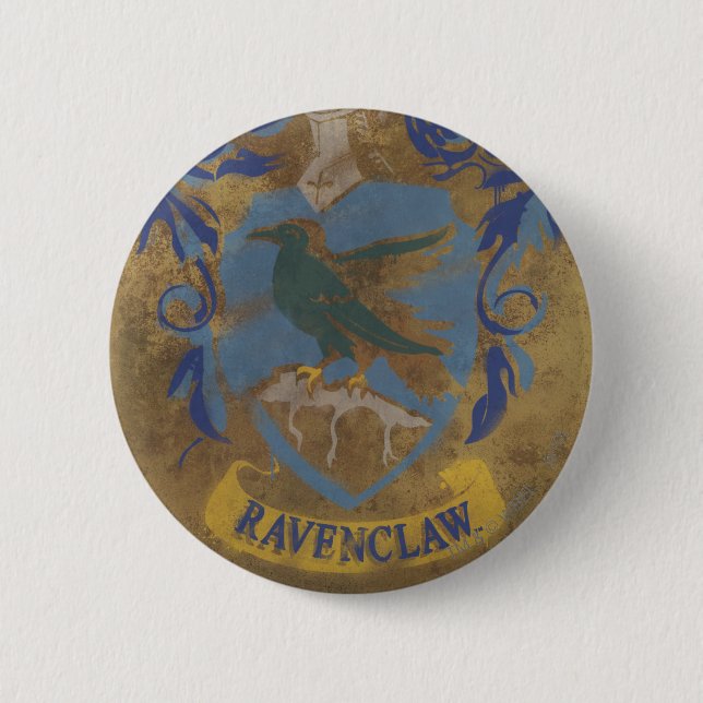 Harry Potter | Rustikales Ravenclaw-Gemälde Button (Vorderseite)