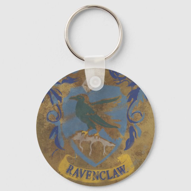 Harry Potter | Rustikales Ravenclaw-Gemälde Schlüsselanhänger (Vorderseite)