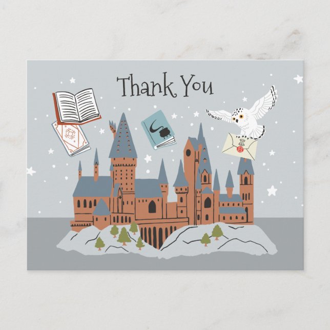 Harry Potter | Schloss Hogwarts Danke Postkarte (Vorderseite)