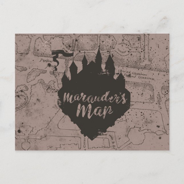 Harry Potter | Schloss HOGWARTS™ Marauder's Map Postkarte (Vorderseite)