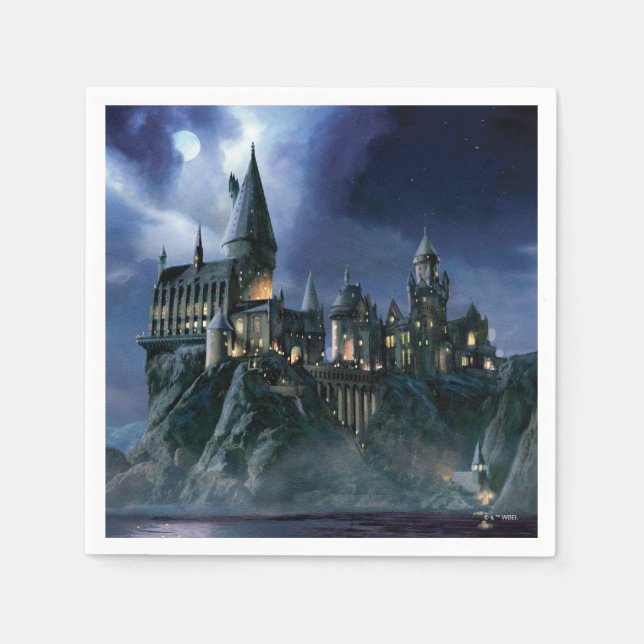 Harry-Potter-Schloss | Mondbeschienenes Hogwarts Serviette (Vorderseite)