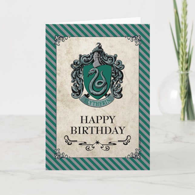 Harry Potter | Slytherin Happy Birthday Karte (Vorderseite)