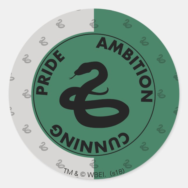 Harry Potter | SLYTHERIN™ House Traits Graphic Runder Aufkleber (Vorderseite)