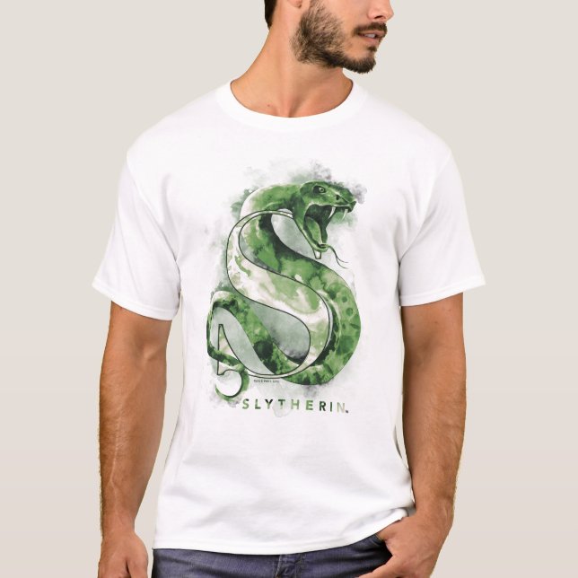 Harry Potter | SLYTHERIN™ Schlange Wasserfarbe T-Shirt (Vorderseite)