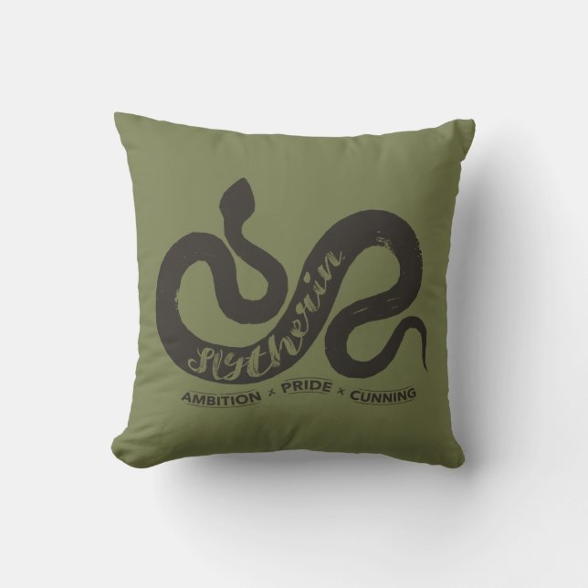 Harry Potter | SLYTHERIN™ Silhouette Typografie Kissen (Vorderseite)