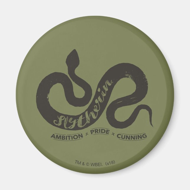 Harry Potter | SLYTHERIN™ Silhouette Typografie Magnet (Vorne)