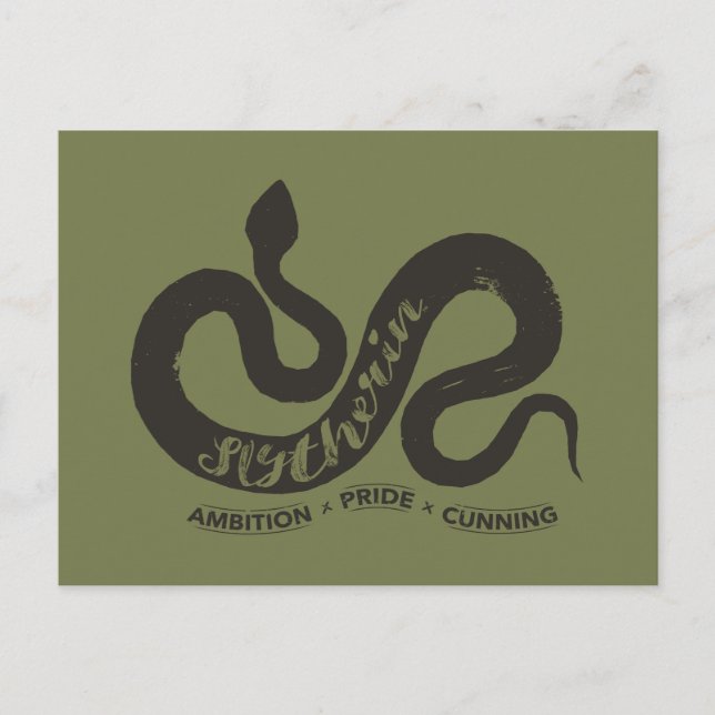 Harry Potter | SLYTHERIN™ Silhouette Typografie Postkarte (Vorderseite)