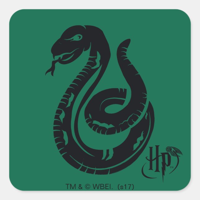 Harry Potter | Slytherin Snake Icon Quadratischer Aufkleber (Vorderseite)