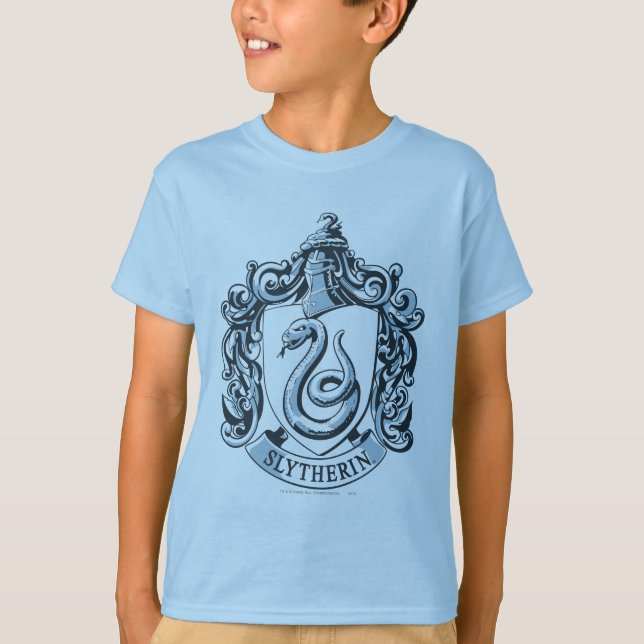 Harry Potter | Slytherin Wappen - Eisblau T-Shirt (Vorderseite)
