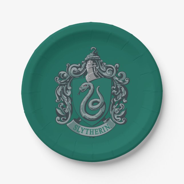 Harry Potter | Slytherin-Wappen Grün Pappteller (Vorderseite)