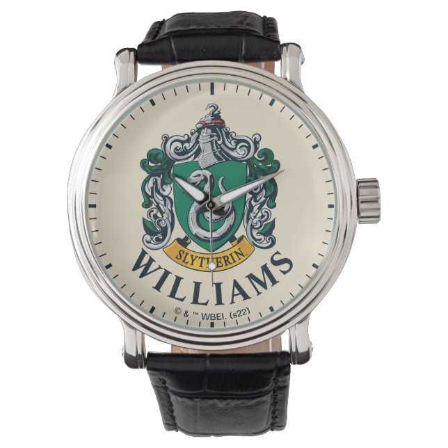Harry Potter | Slytherin-Wappen mit Goldbanner Armbanduhr (Vorderseite)